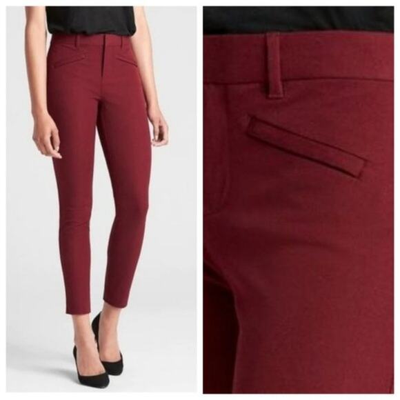 GAP Burgundy Signature Skinny Ankle Pants Size 10 - Picture 1 of 7